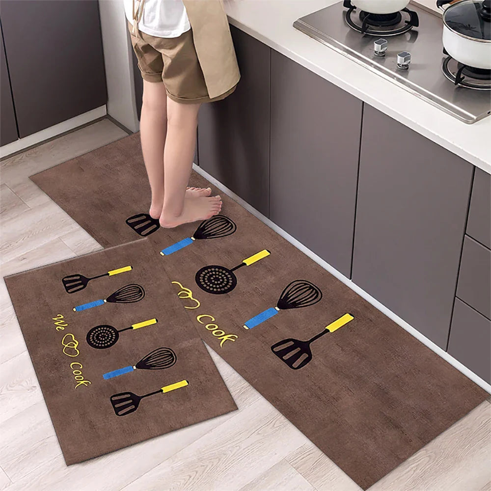 Soft Anti-slip Minimalist Printed Kitchen Mat