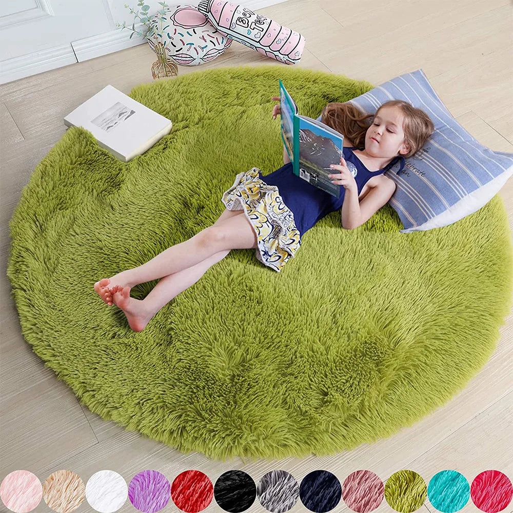 Soft Plush Round Decorative Rug