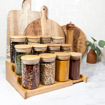 Spice Jar Set with Bamboo Lids