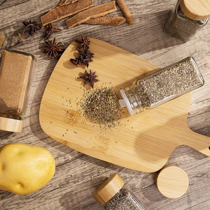 Spice Jar Set with Bamboo Lids