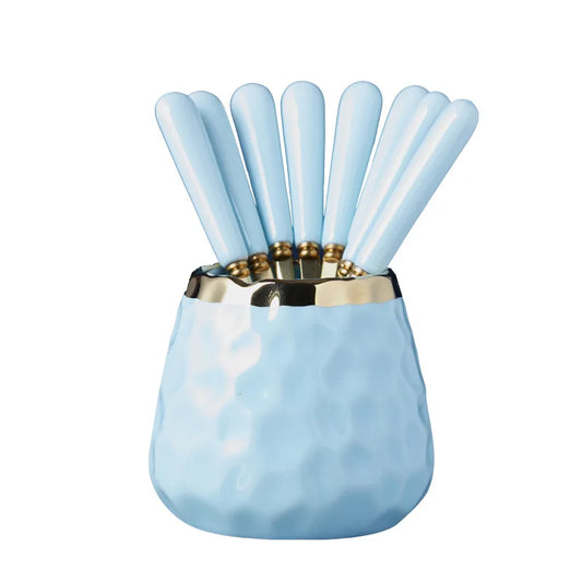 Stainless Steel Cutlery Set with Ceramic Handles