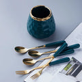 Stainless Steel Cutlery Set with Ceramic Handles