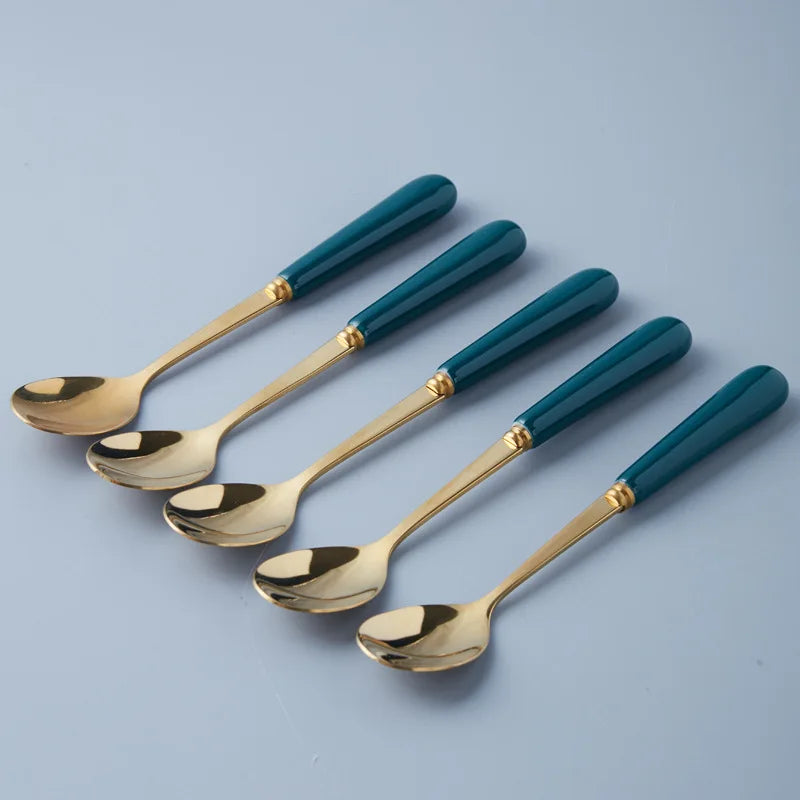 Stainless Steel Cutlery Set with Ceramic Handles