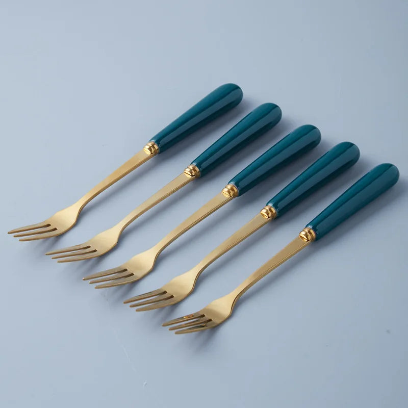 Stainless Steel Cutlery Set with Ceramic Handles