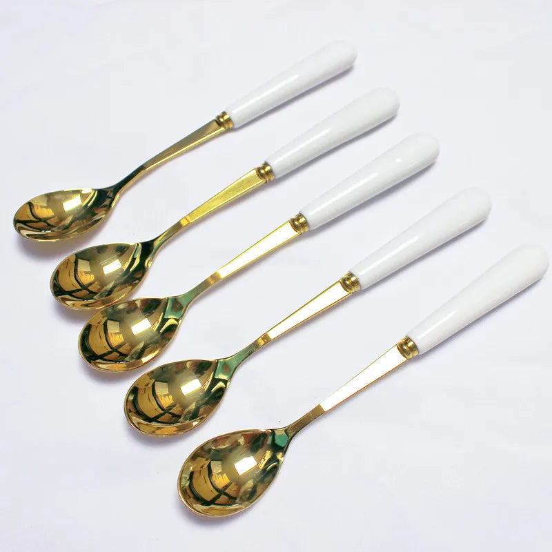 Stainless Steel Cutlery Set with Ceramic Handles