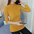 Women's Slim Ribbed High-Neck Jumper - CozyElegance