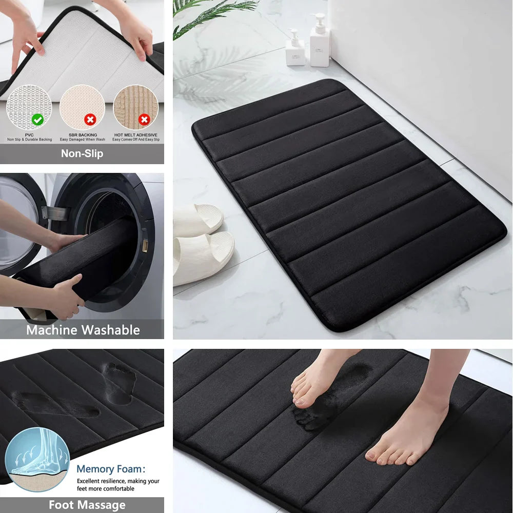 Superabsorbent Anti-slip Memory Foam Bath Mat
