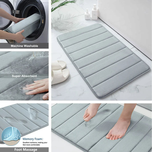 Superabsorbent Anti-slip Memory Foam Bath Mat