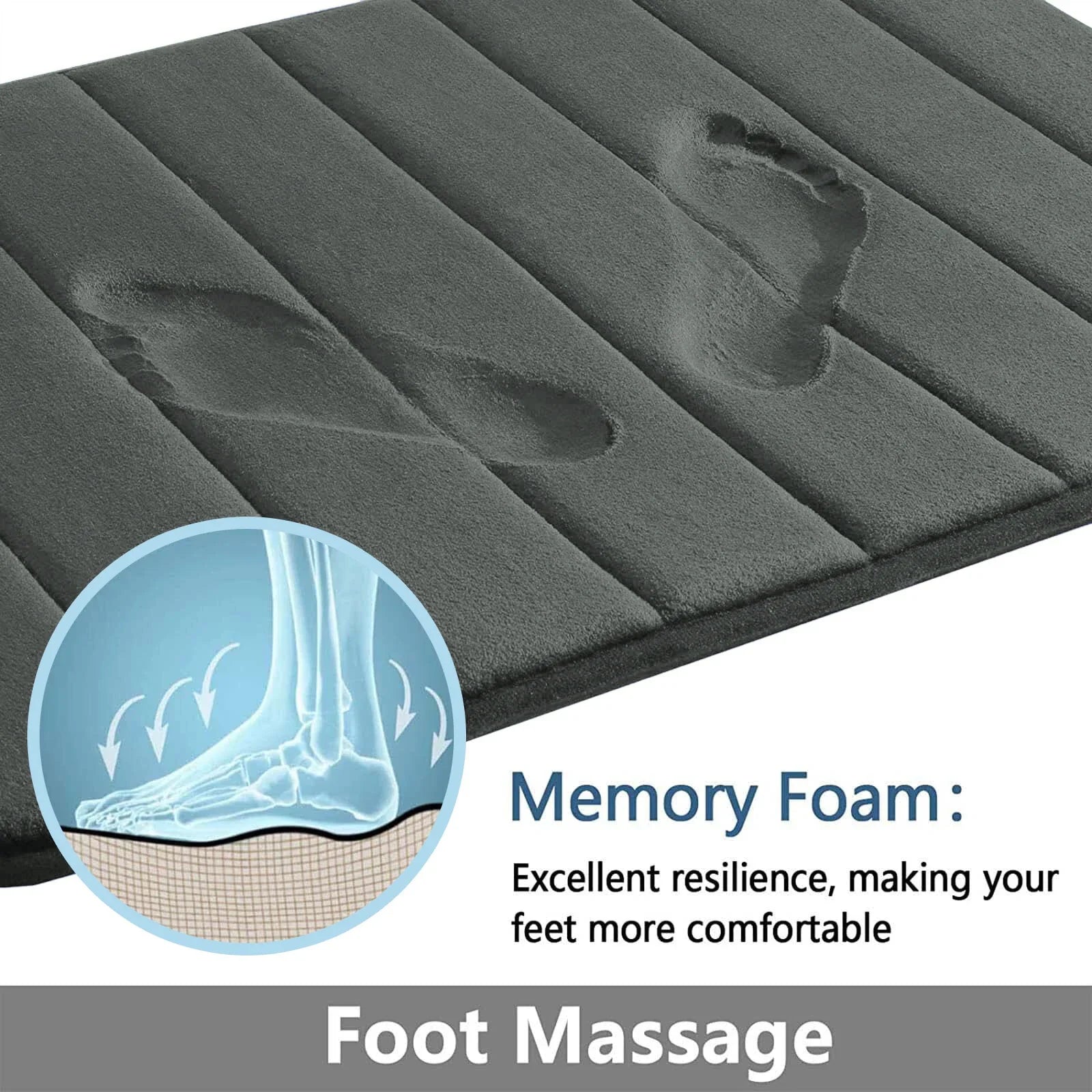 Superabsorbent Anti-slip Memory Foam Bath Mat
