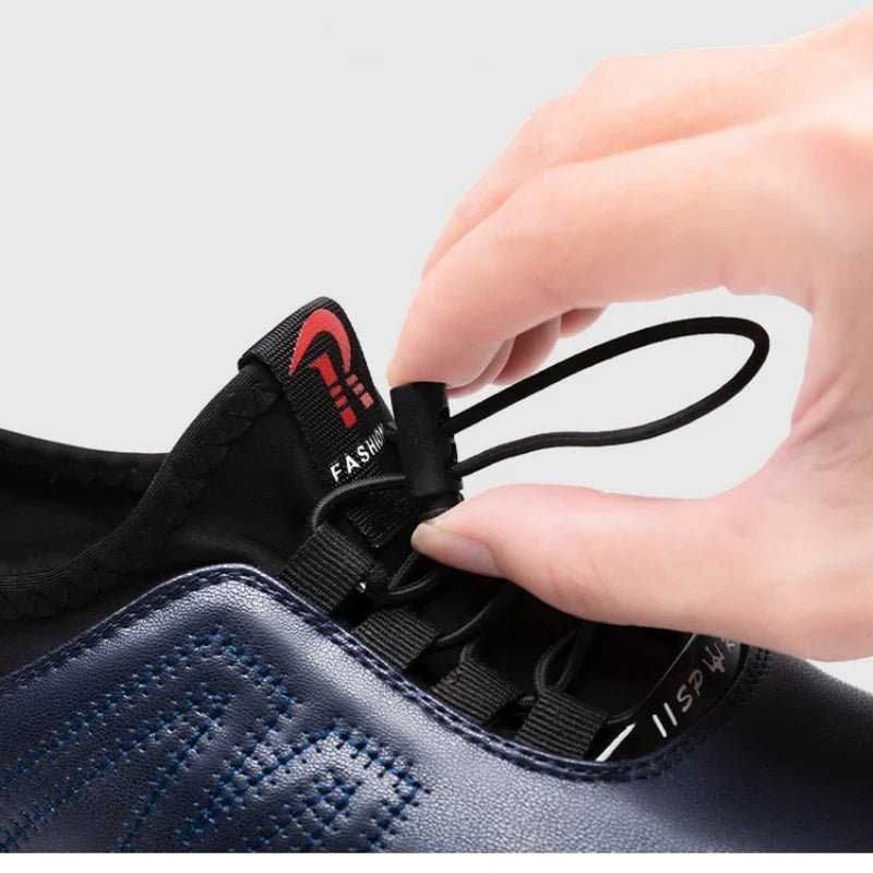 Men's Casual Leather Trainers - UrbanChic