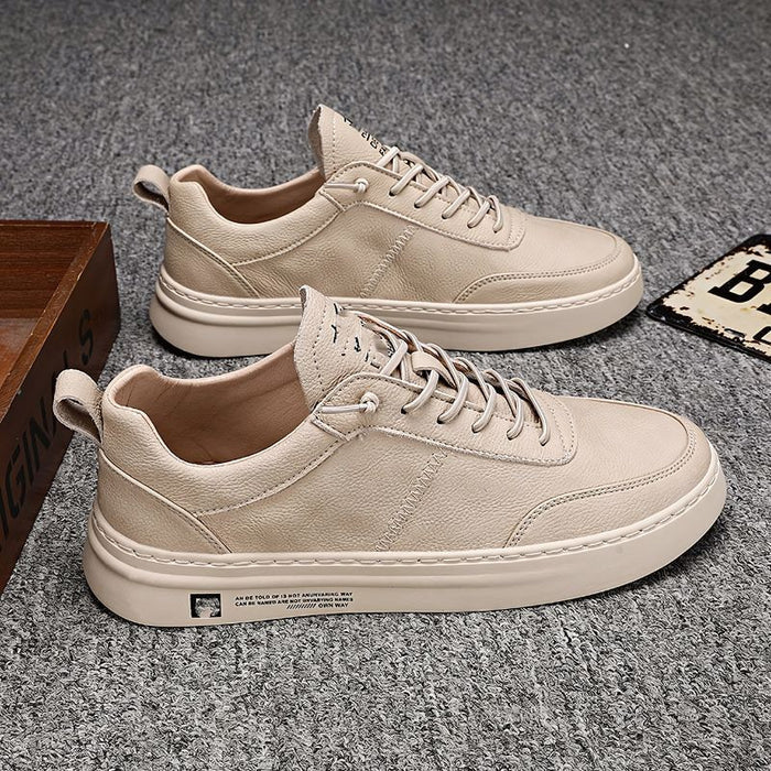 Men's Casual Leather Trainers - UrbanFlex