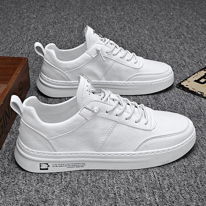 Men's Casual Leather Trainers - UrbanFlex