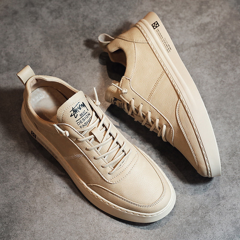 Men's Casual Leather Trainers - UrbanFlex