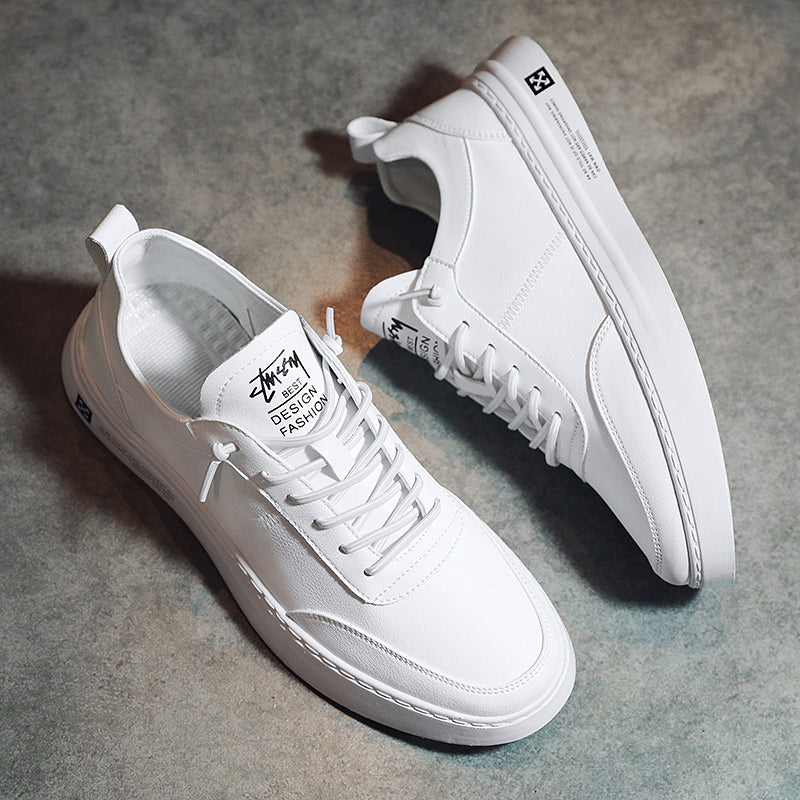 Men's Casual Leather Trainers - UrbanFlex