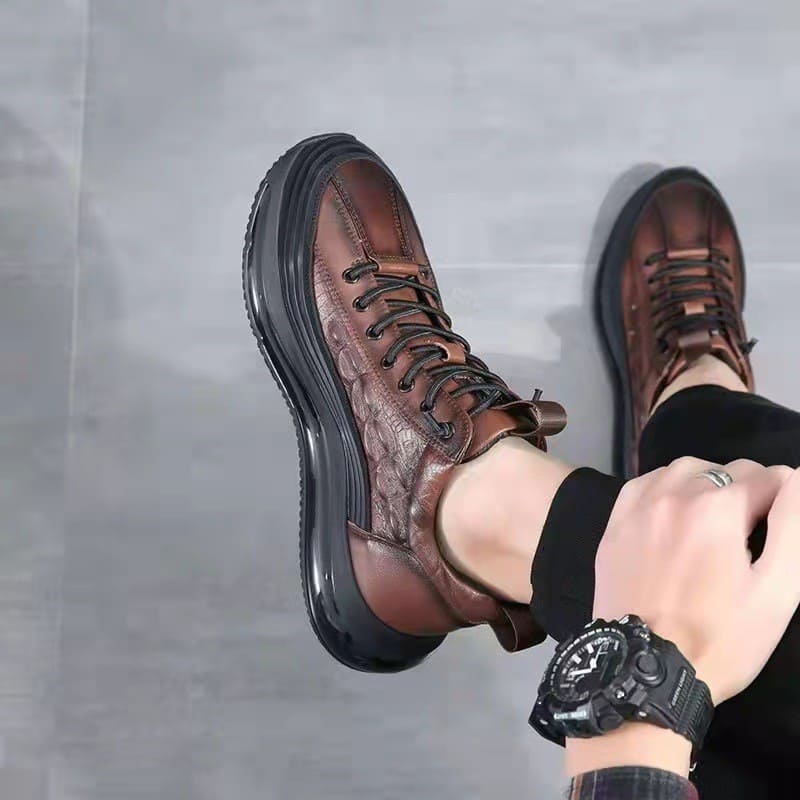 Men's Elegance 3D Leather Trainers