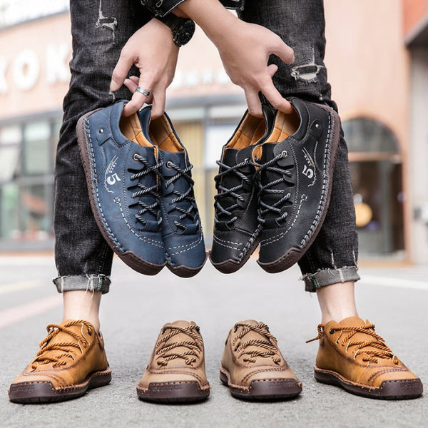 Men's Leather Moccasin Trainers - EliteMoc
