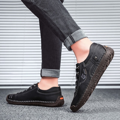 Men's Leather Moccasin Trainers - EliteMoc