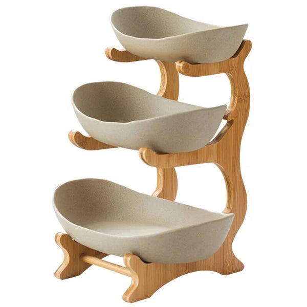 Tiered Bamboo Fruit Basket