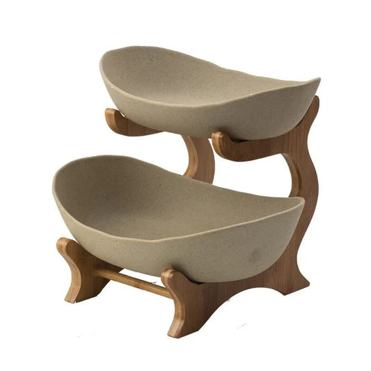 Tiered Bamboo Fruit Basket