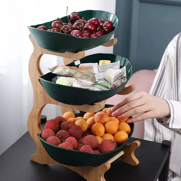 Tiered Bamboo Fruit Basket