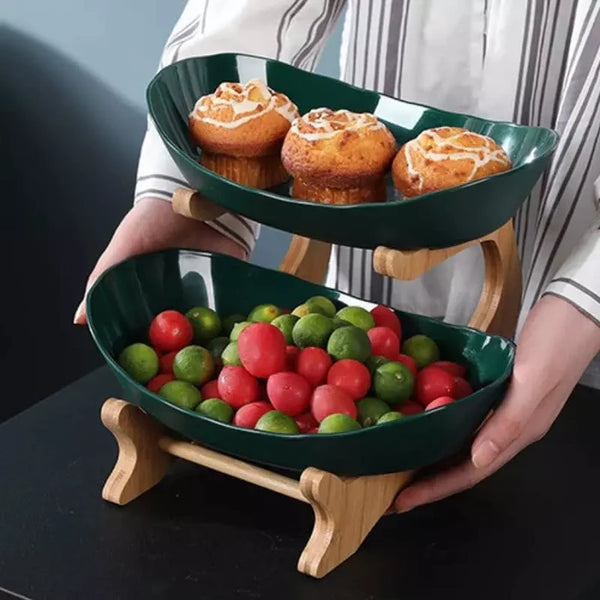 Tiered Bamboo Fruit Basket
