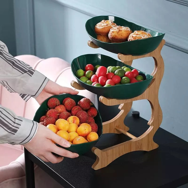 Tiered Bamboo Fruit Basket
