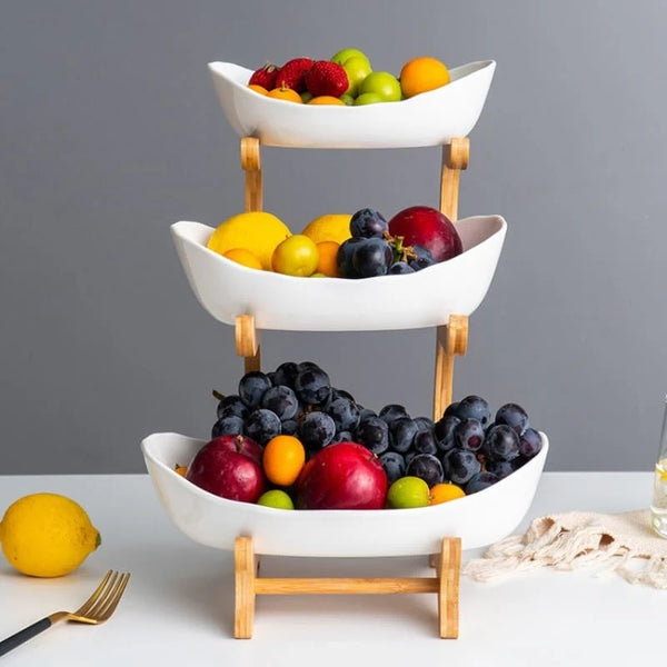 Tiered Bamboo Fruit Basket
