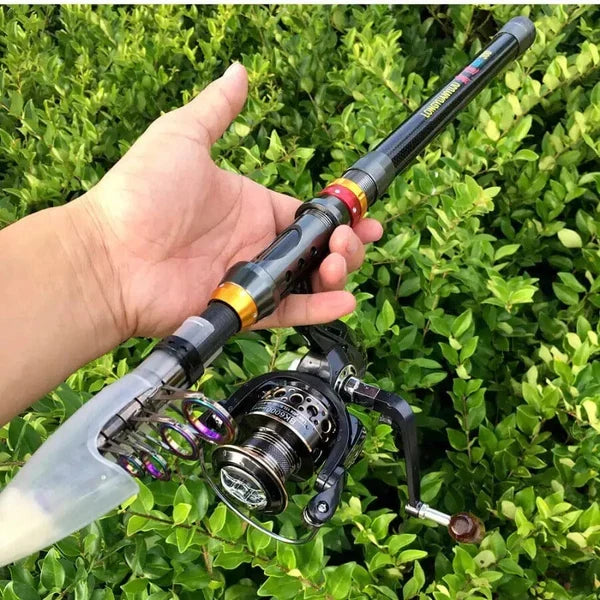 Telescopic Carbon Fibre Fishing Rod with 10kg Drag Reel