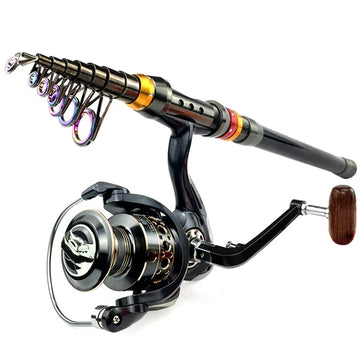 Telescopic Carbon Fibre Fishing Rod with 10kg Drag Reel