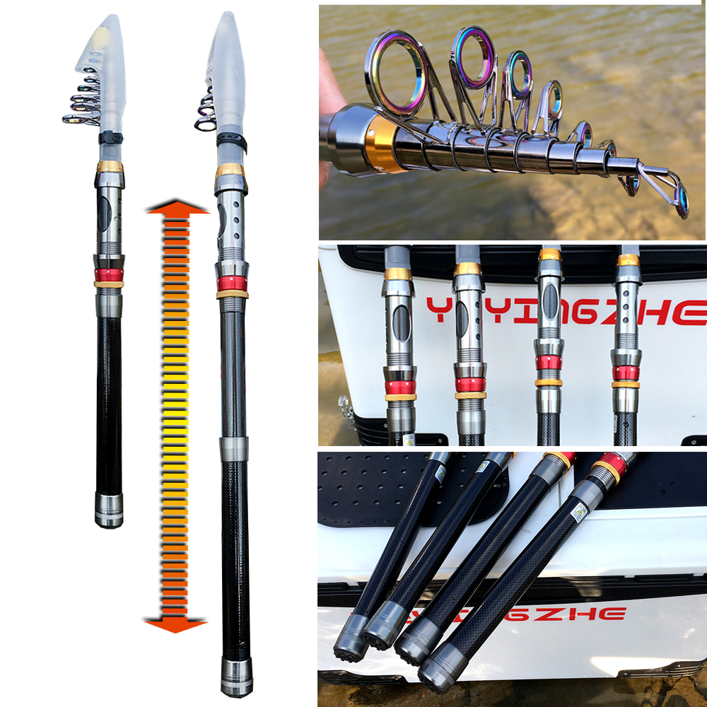 Telescopic Carbon Fibre Fishing Rod with 10kg Drag Reel