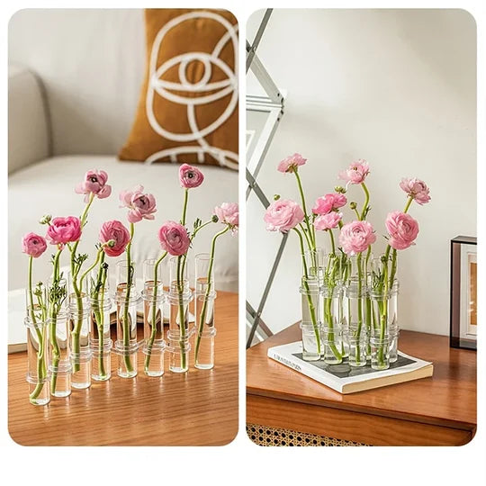 Adjustable Clear Glass Vase for Decor