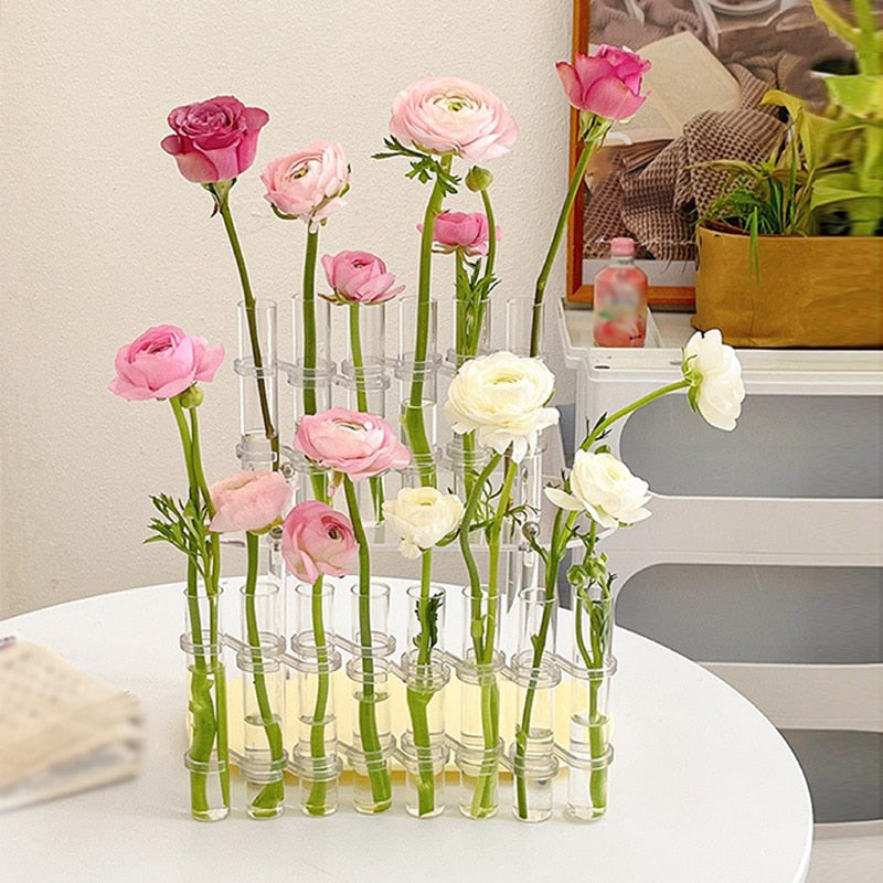 Adjustable Clear Glass Vase for Decor