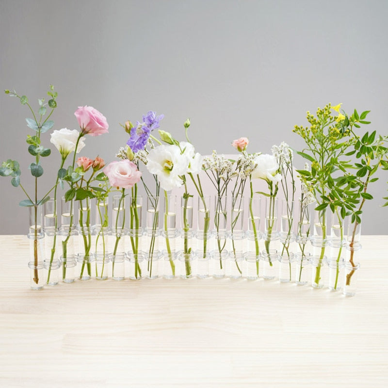 Adjustable Clear Glass Vase for Decor
