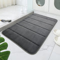 Velvet Bathroom Mat with Embossed Geometric Pattern