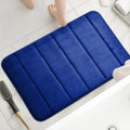 Velvet Bathroom Mat with Embossed Geometric Pattern