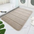 Velvet Bathroom Mat with Embossed Geometric Pattern