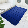 Velvet Bathroom Mat with Embossed Geometric Pattern