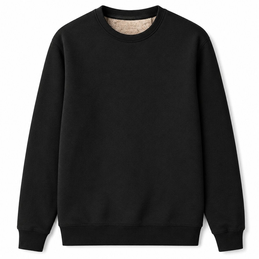 Men's Long Sleeve Thermal Top - Fleece Lined, Warm Second Skin Fit, Korean Style for Winter