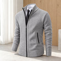 Men's Fleece High-Neck Velour Cardigan Coat 4