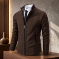 Men's Fleece High-Neck Velour Cardigan Coat 5