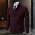 Men's Fleece High-Neck Velour Cardigan Coat 6