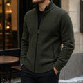 Men's Fleece High-Neck Velour Cardigan Coat 8