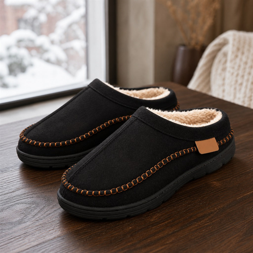 Men's Fluffy Suede Home Slippers 1