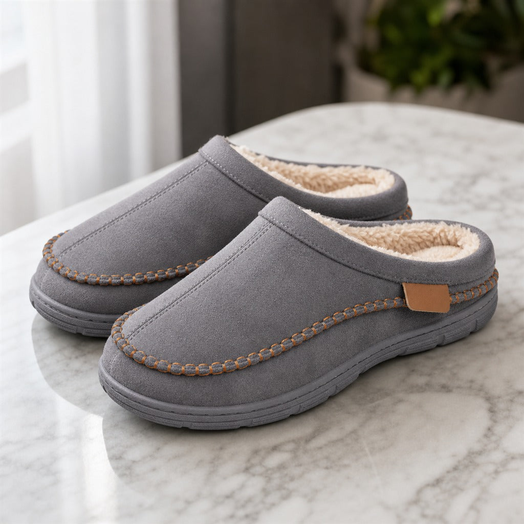 Men's Fluffy Suede Home Slippers 2