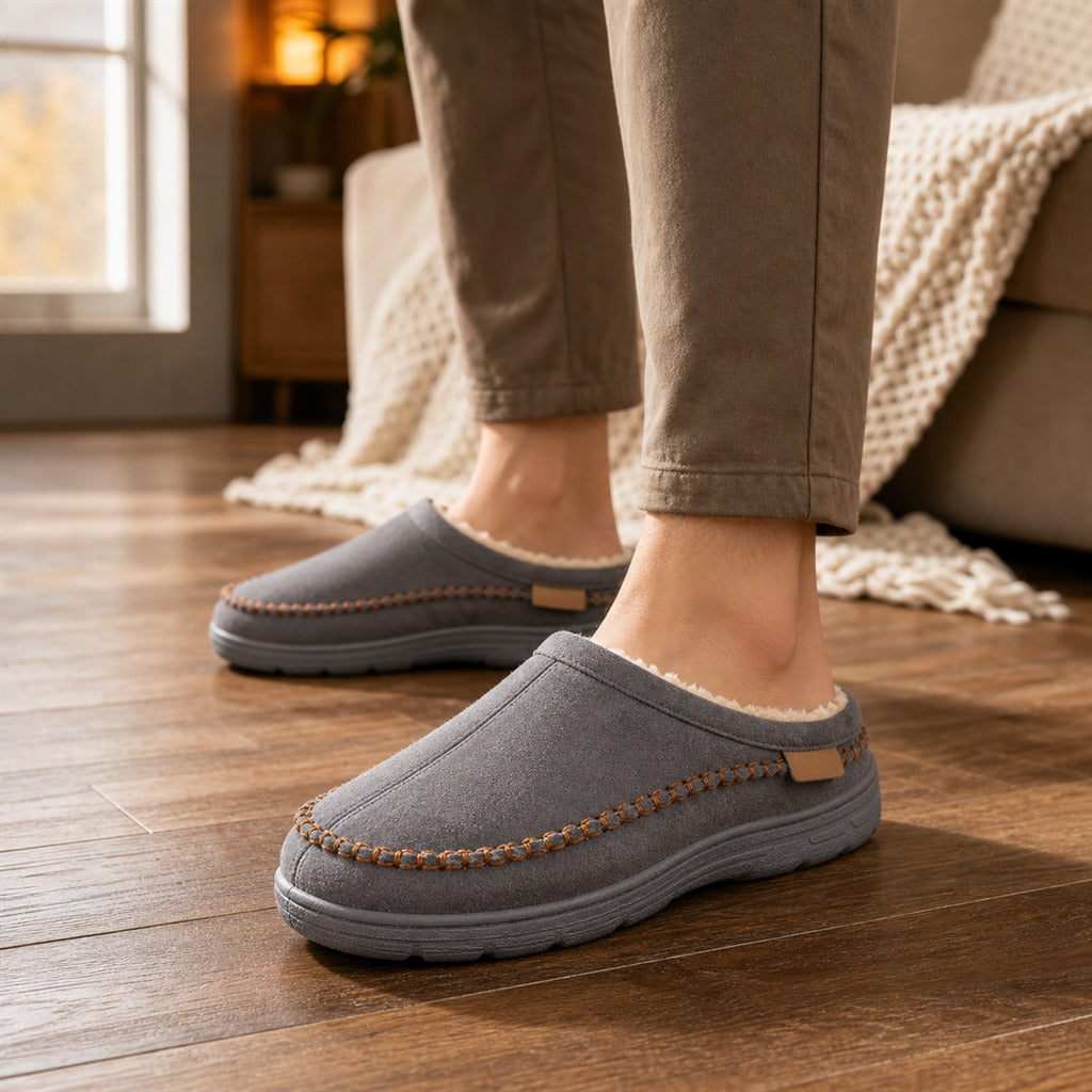 Men's Fluffy Suede Home Slippers 4