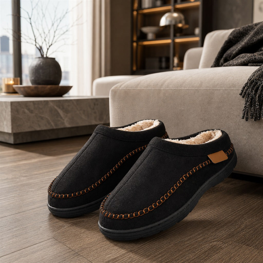 Men's Fluffy Suede Home Slippers 9