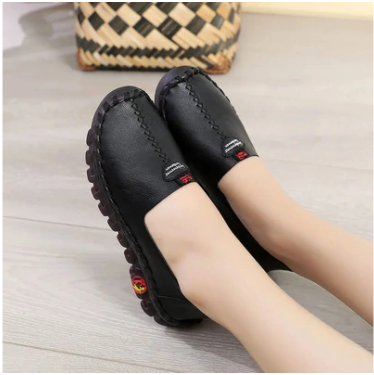 Leather Orthopaedic Flat Shoe with Non-Slip Sole