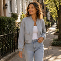 Women's Bomber Jacket V-Neck - lifestyle 2