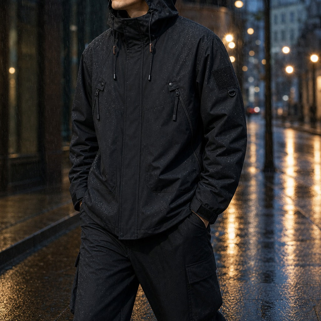 Men's Waterproof Softshell Hooded Bomber Jacket 8