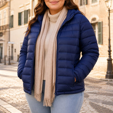 Women's Plus Size Puffer Jacket Navy Blue